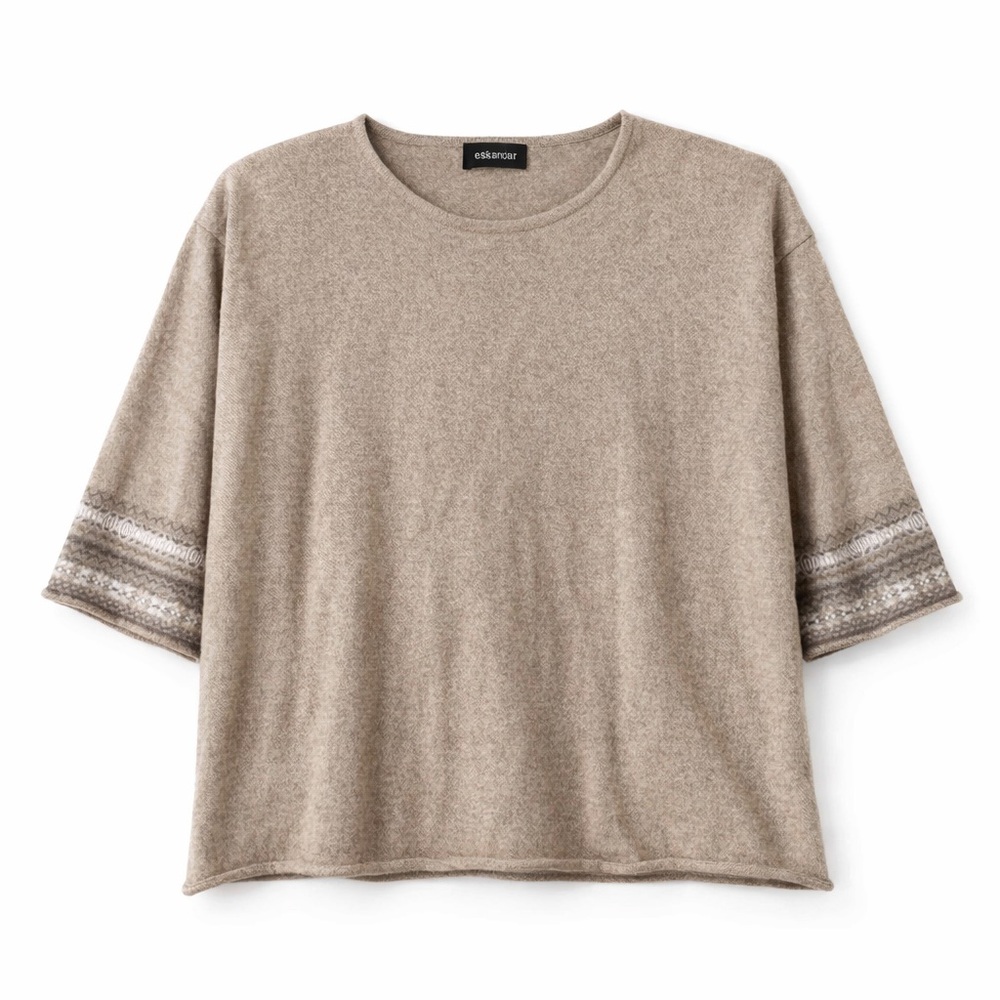 Eskandar 100% Cashmere Short Sleeve Sweater One Size